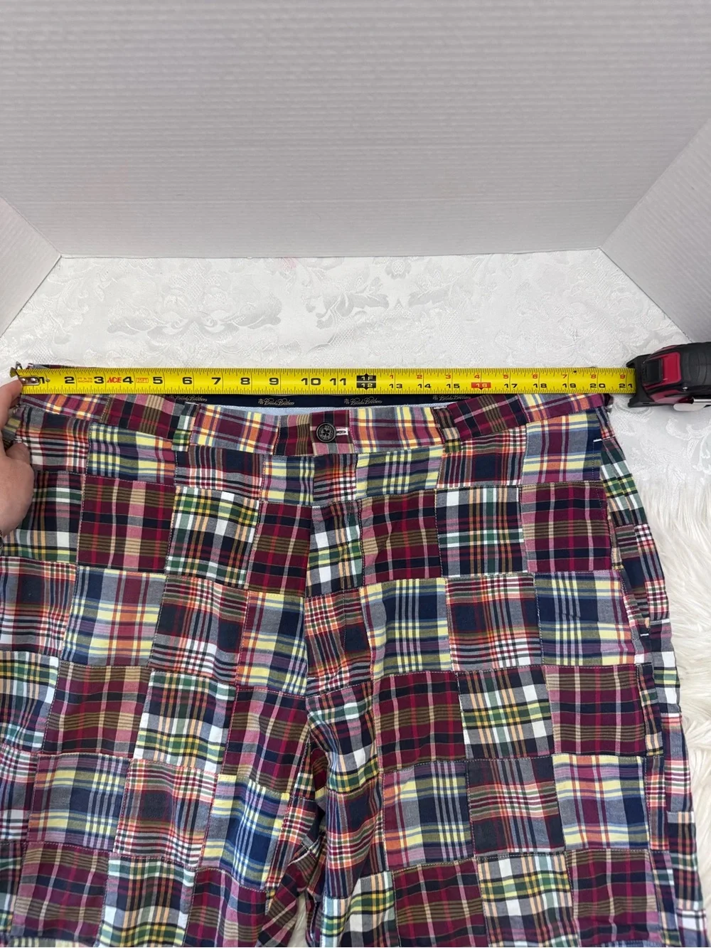 Brooks Brothers Men’s 40 Cotton Patchwork Madras Shorts Preppy Plaid‎ Old Money